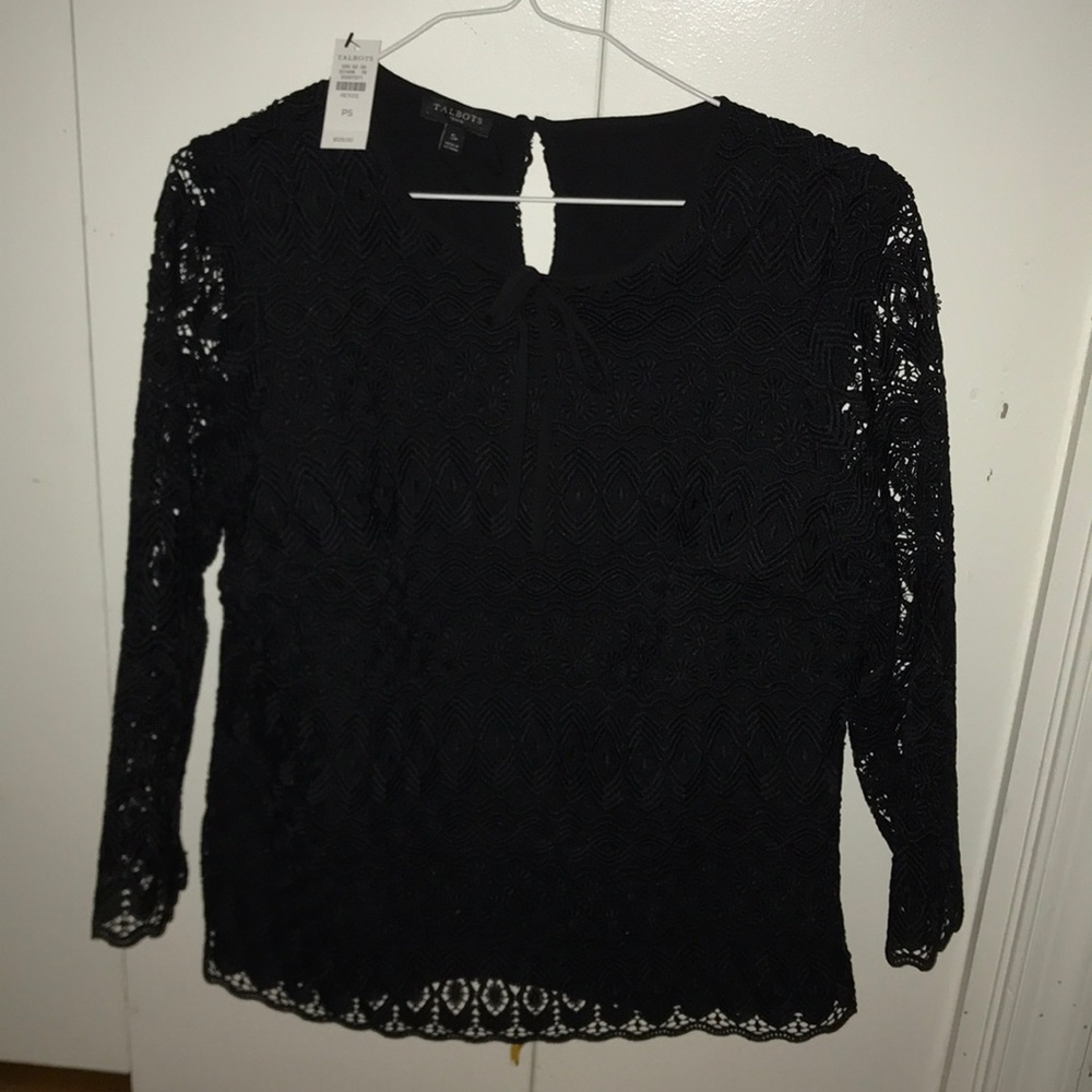 Fancy lace black blouse